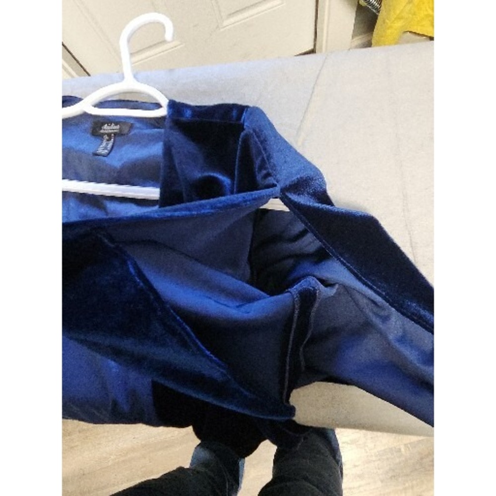 Aidan Mattox Women's Blue Velvet Tie Wrap Cape Maxi Gown Dress Size US 4 New - Picture 8 of 10
